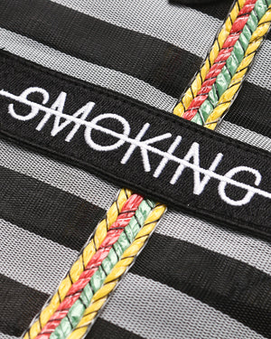 Badge Striped Woven Bag