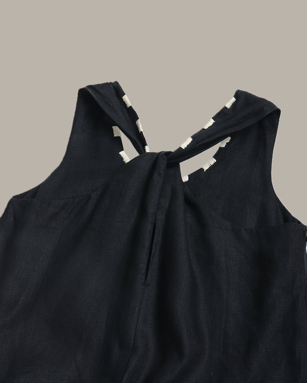 Detailed Neckline Midi Dress