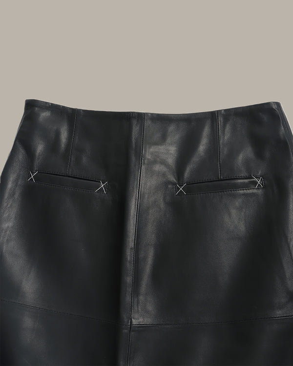 Leather Midi Skirt With Slit