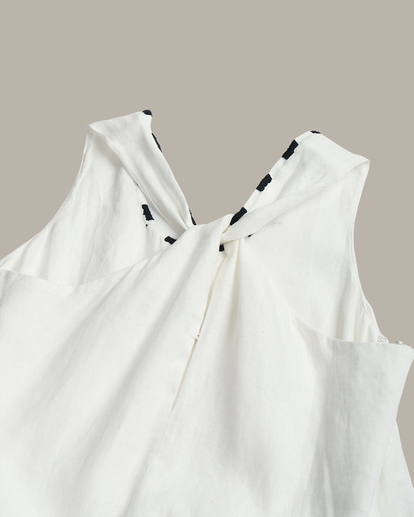 Detailed Neckline Midi Dress