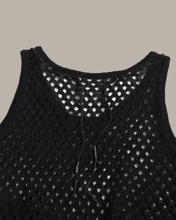 Hollow-Out Knit Top
