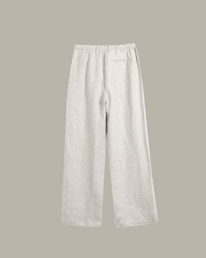 Two-Tone Drawstring Linen Pants