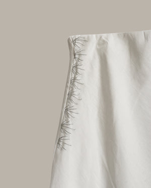 100% Linen Stitched Midi Skirt