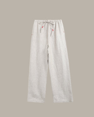 Two-Tone Drawstring Linen Pants