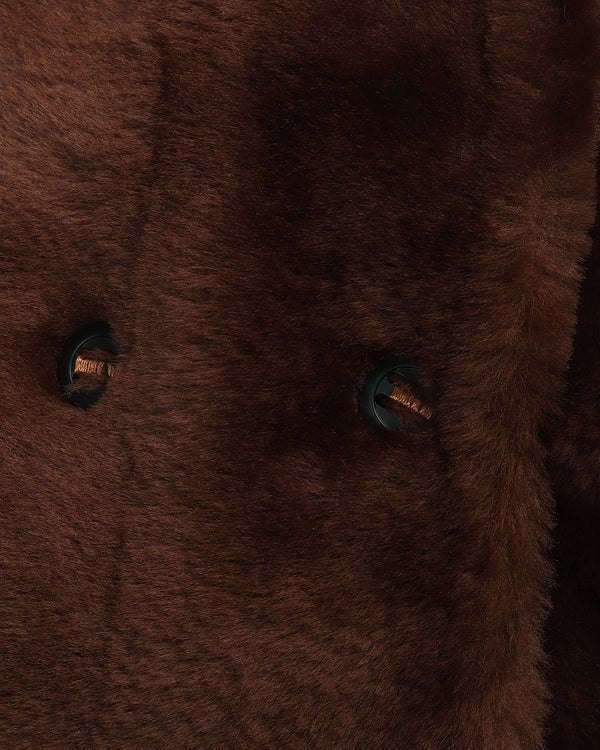 Fur Coat with Lapel Collar