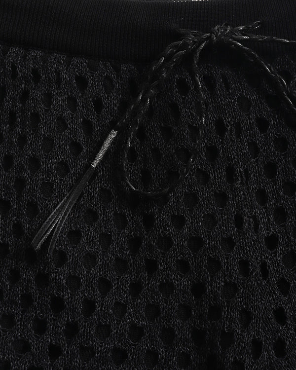 Hollow-Out Knit Shorts