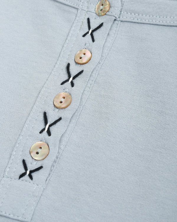 Cross-Stitched Placket Top