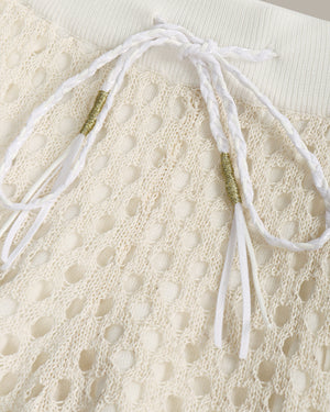 Hollow-Out Knit Shorts