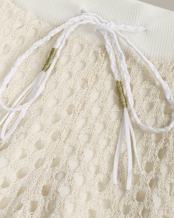 Hollow-Out Knit Shorts