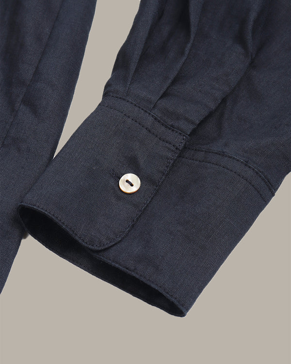 100% Ramie Back Hollow-Out Shirt