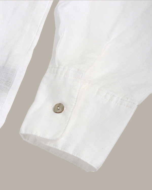 100% Ramie Back Hollow-Out Shirt