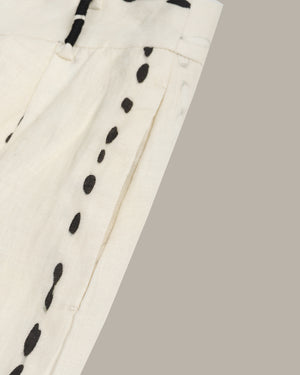 100% 亞麻點點印花短褲