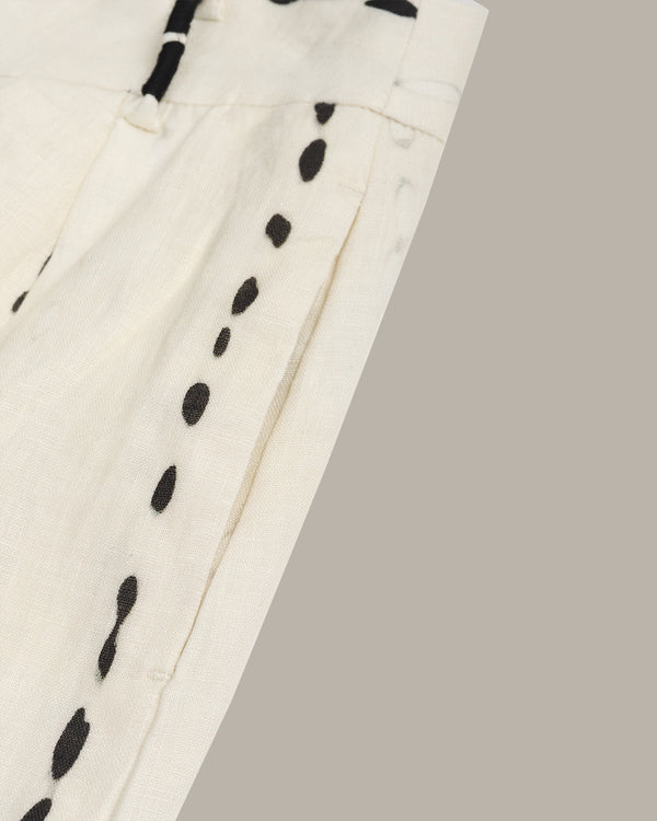 100% Linen Dotted Printed Shorts