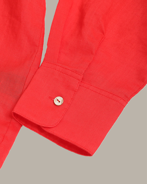 100% Ramie Back Hollow-Out Shirt