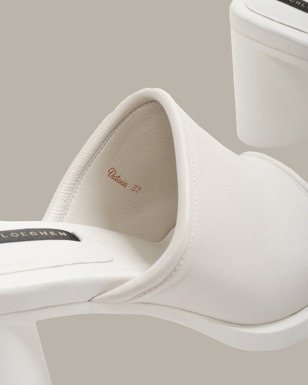 Victoria Leather Heel Sandals