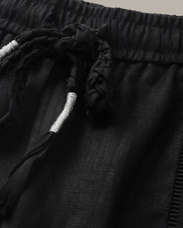 Braided-Drawstring Linen Pant