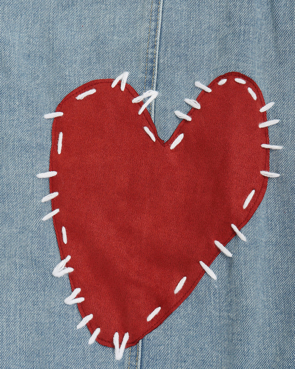 Heart-Shaped Patch Denim Jacket