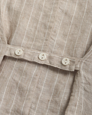 100% Linen Striped Stitch Detail Vest