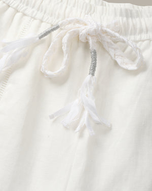 Braided-Drawstring Linen Pant