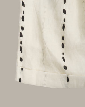 100% 亞麻點點印花短褲