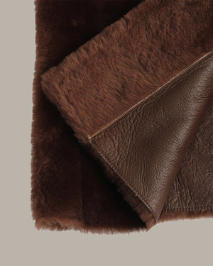 Fur Coat with Lapel Collar