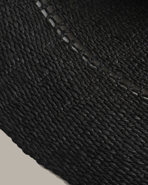 Ribbon Black Straw Hat