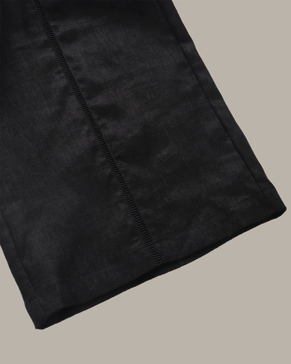 Braided-Drawstring Linen Pant