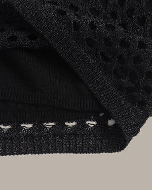 Hollow-Out Knit Shorts