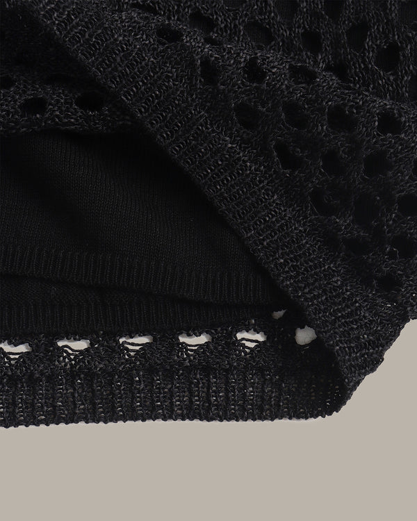 Hollow-Out Knit Shorts