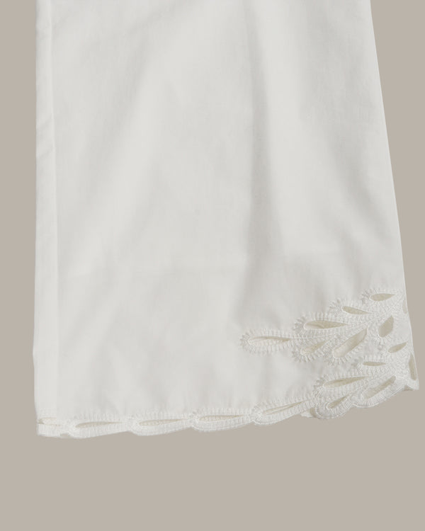 Embroidered Cuff Drawstring Pants