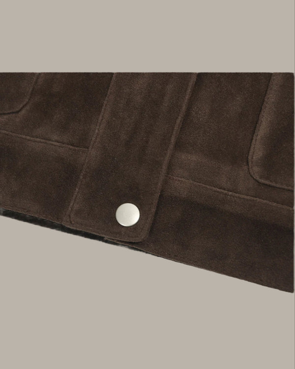 Double Pocket Suede Vest
