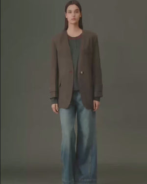 Washed Palazzo Denim Jeans