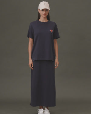 Heart-Embroidered Everyday Tee