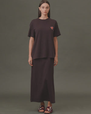 Heart-Embroidered Everyday Tee