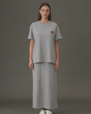 Heart-Embroidered Everyday Tee