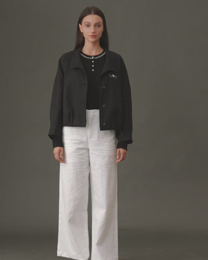 寬版束腰西裝外套