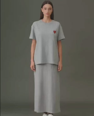 Everyday Elastic Waist Midi Skirt