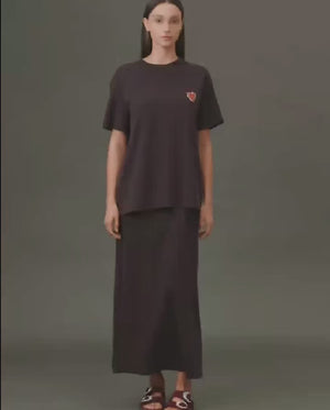 Everyday Elastic Waist Midi Skirt