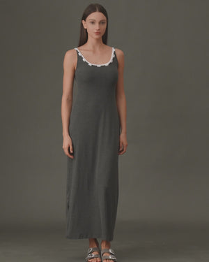 Detailed Neckline Maxi Dress