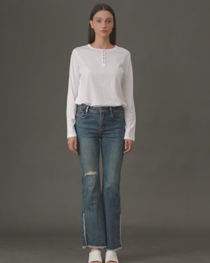 Cross-Stitched Placket Top