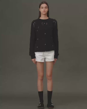 Waistline Embroidered Short