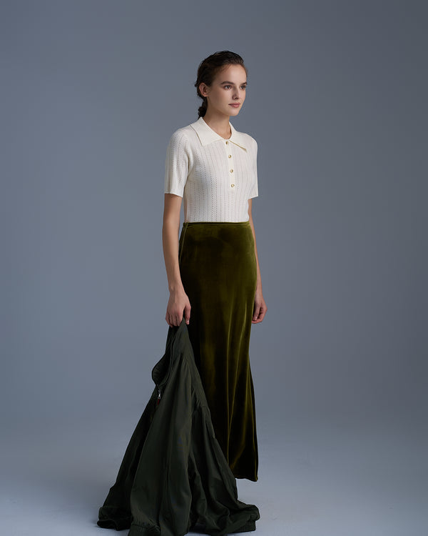 Velvet Midi Skirt