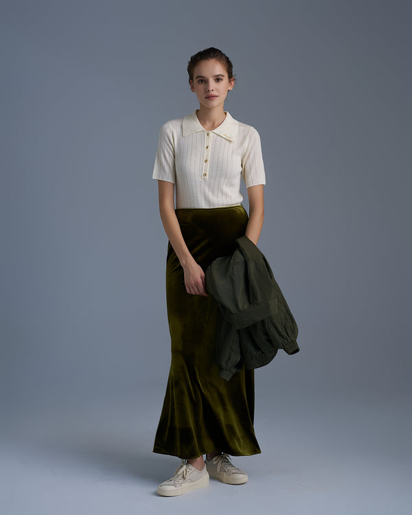 Velvet Midi Skirt