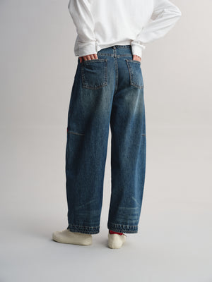 Embroidered Heart Barrel Jeans