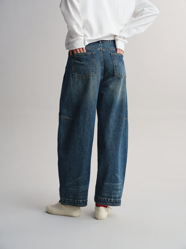 Embroidered Heart Barrel Jeans