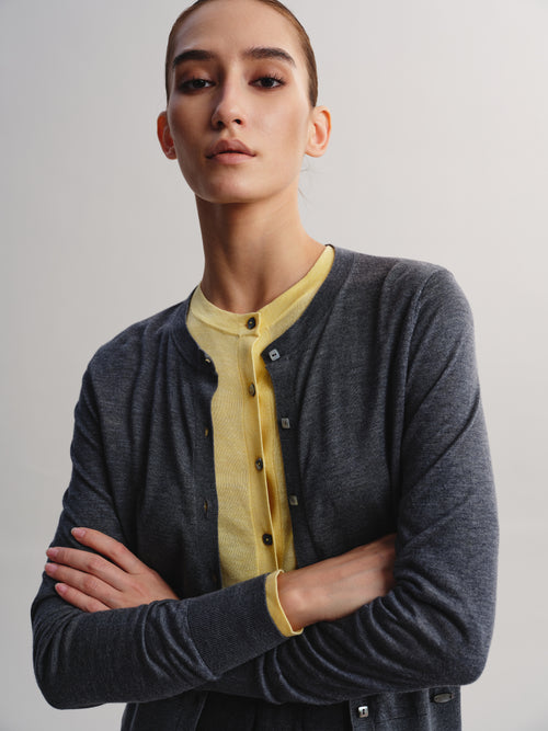 Tencel-Wool Blend Lightweight Cardigan
