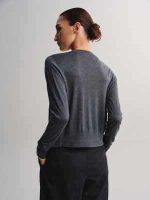 Tencel-Wool Blend Lightweight Cardigan