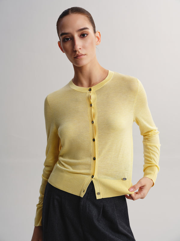 Tencel-Wool Blend Lightweight Cardigan