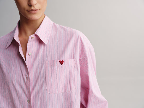 Heart Detail Oversized Shirt