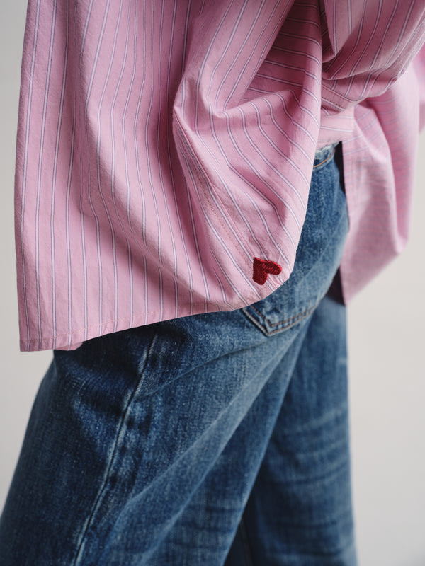 Heart Detail Oversized Shirt